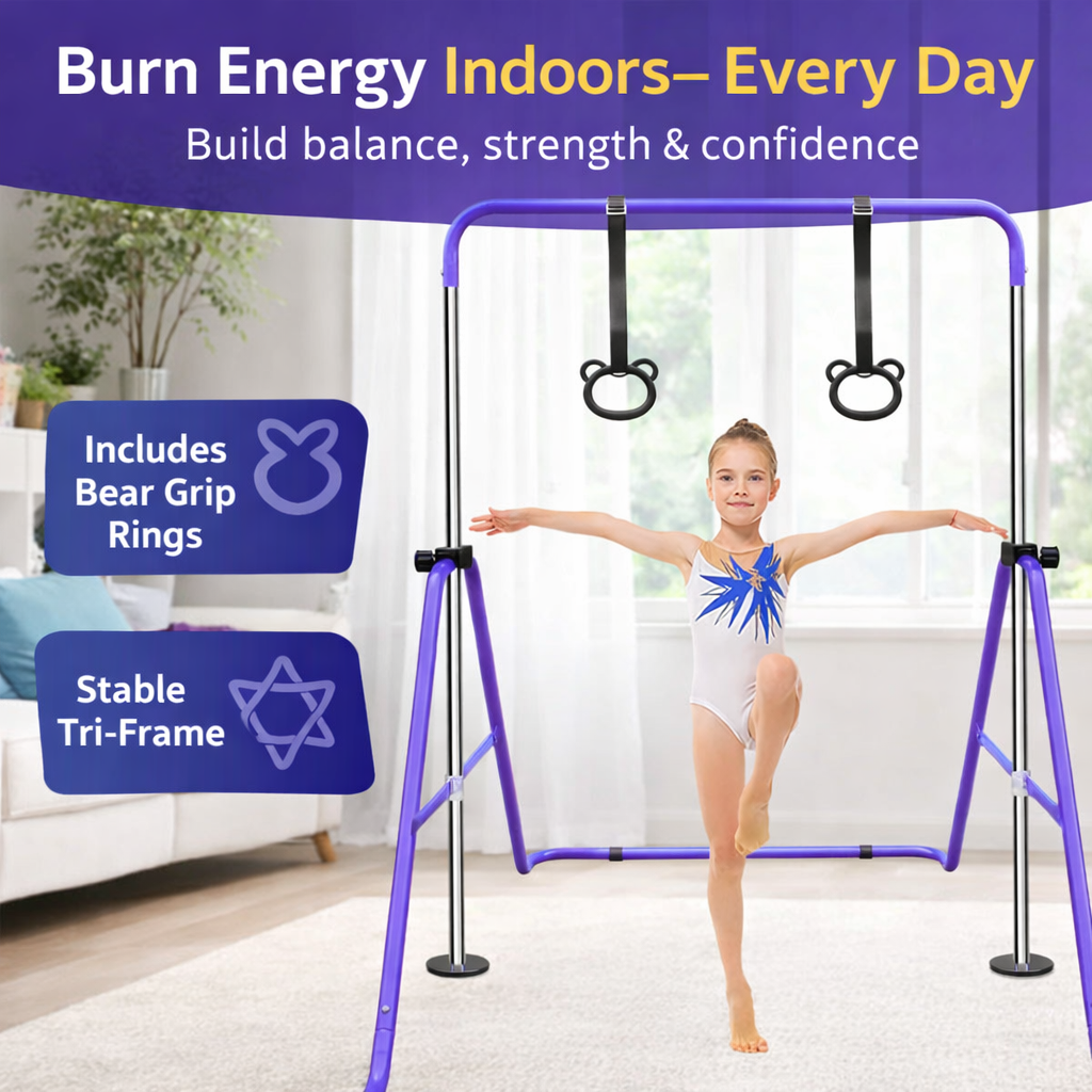 FOXIORA Adjustable Kids Gymnastics Bar