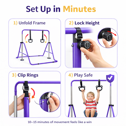 FOXIORA Adjustable Kids Gymnastics Bar