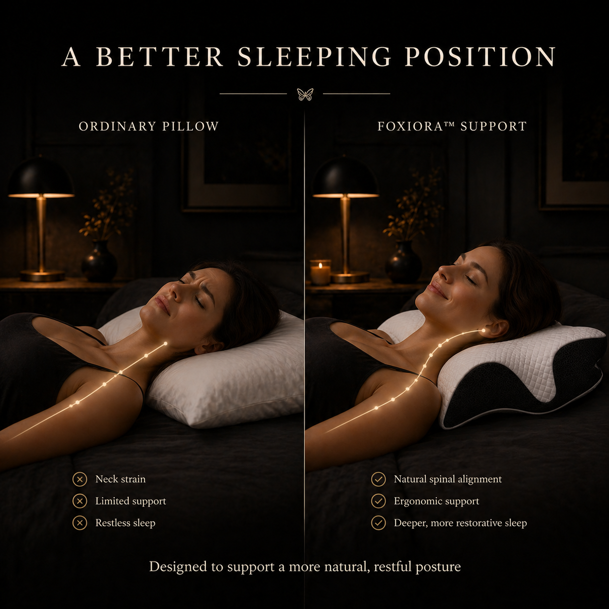 Foxiora™ Ergonomic Cervical Memory Foam Pillow